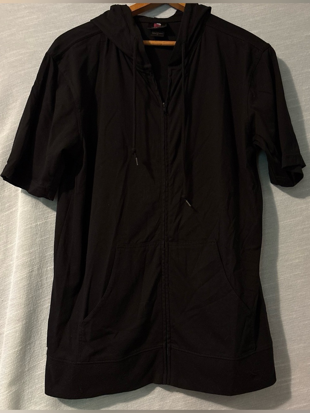 Beimar Sweatshirt Hoodie Short Sleeve Zip Up Black Women’s Sz S